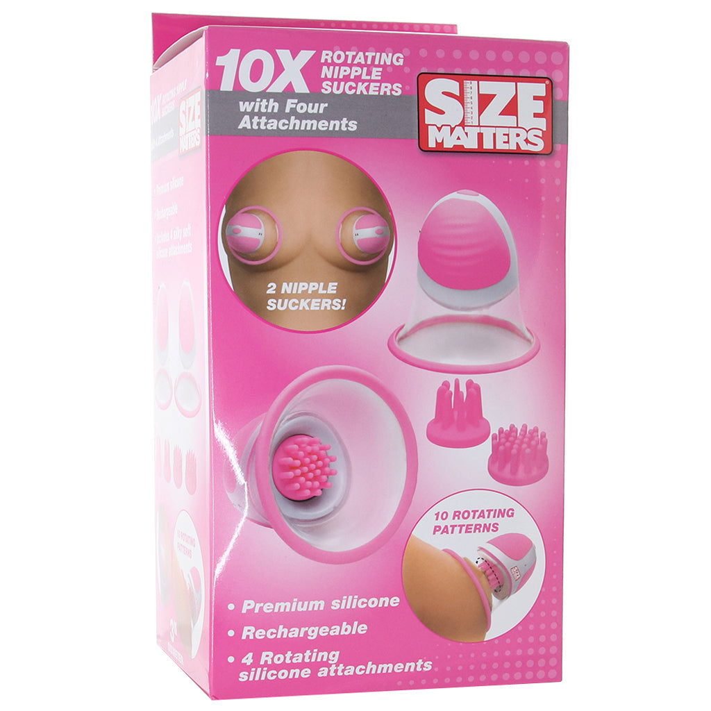 Size Matters Rotating Nipple Suckers in Pink Bondage and Fetish > Nipple Stimulators & Clamps