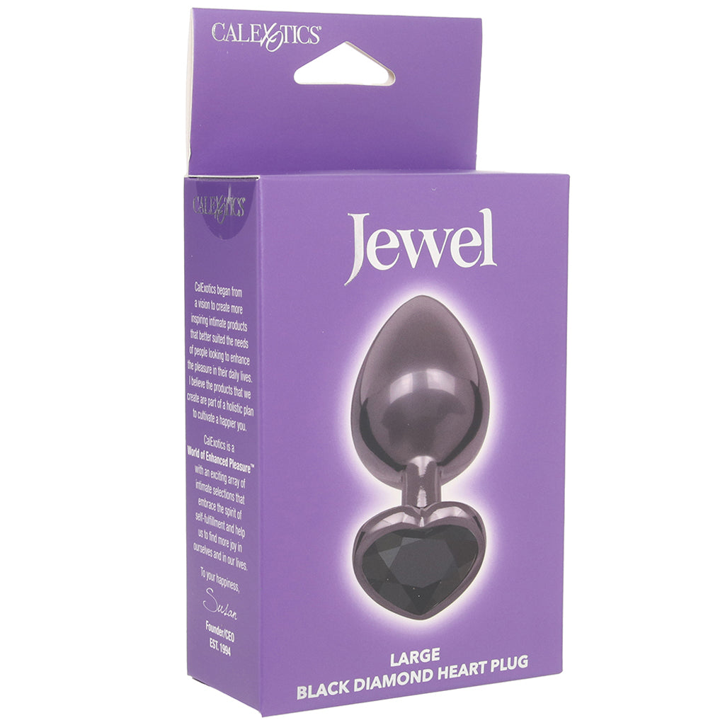 Jewel Black Diamond Heart Plug in Large Anal Sex Toys > Butt Plugs