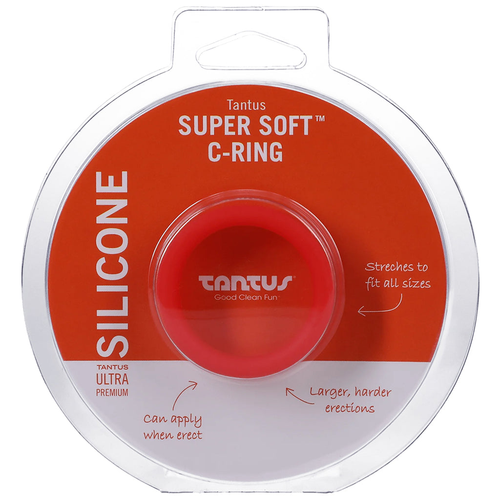 Soft Silicone C-Ring in Red Cock Rings