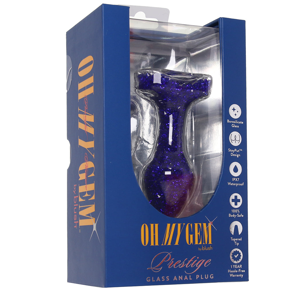 Oh My Gem Lustre Glass Butt Plug in Blue Anal Sex Toys > Butt Plugs