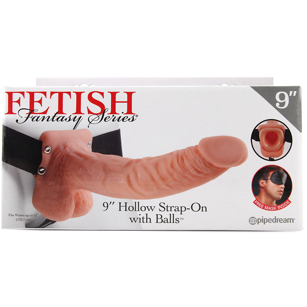 Fetish Fantasy 9 Inch Hollow Strap-On with Balls in Flesh Dildo Sex Toys > Strap-On and Harnesses