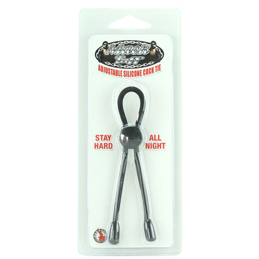 Adjustable Silicone Cock Tie in Black Cock Rings