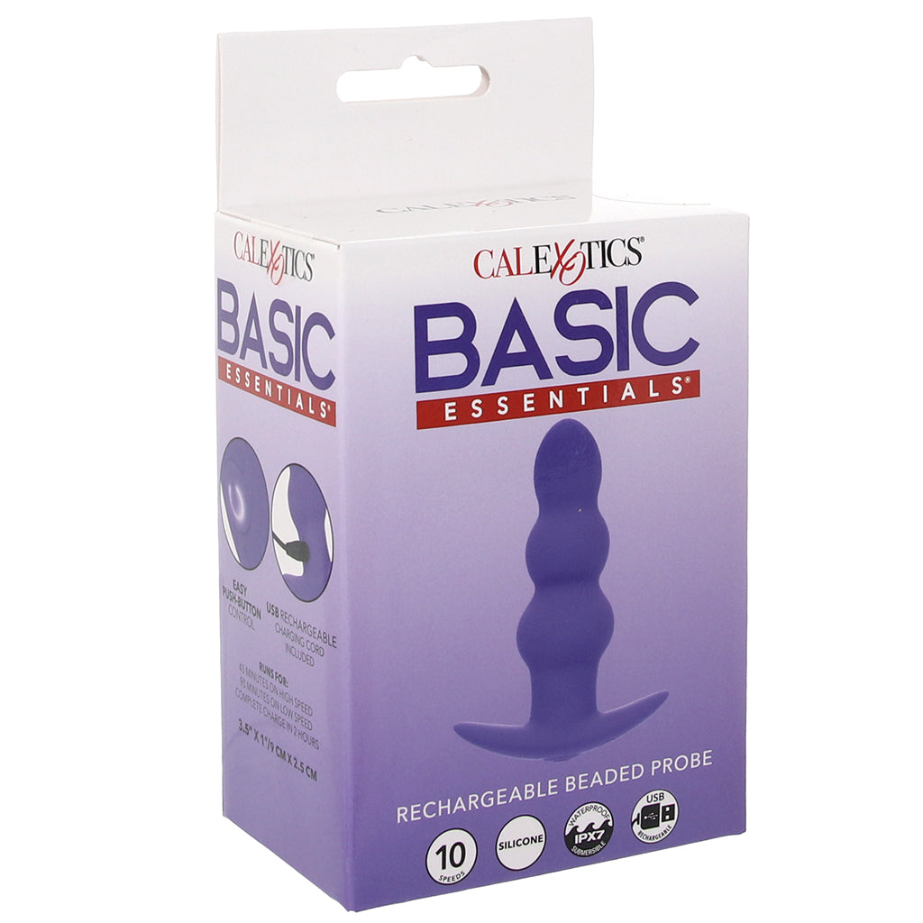 Basic Essentials Vibrating Beaded Anal Probe Anal Sex Toys > Butt Plugs