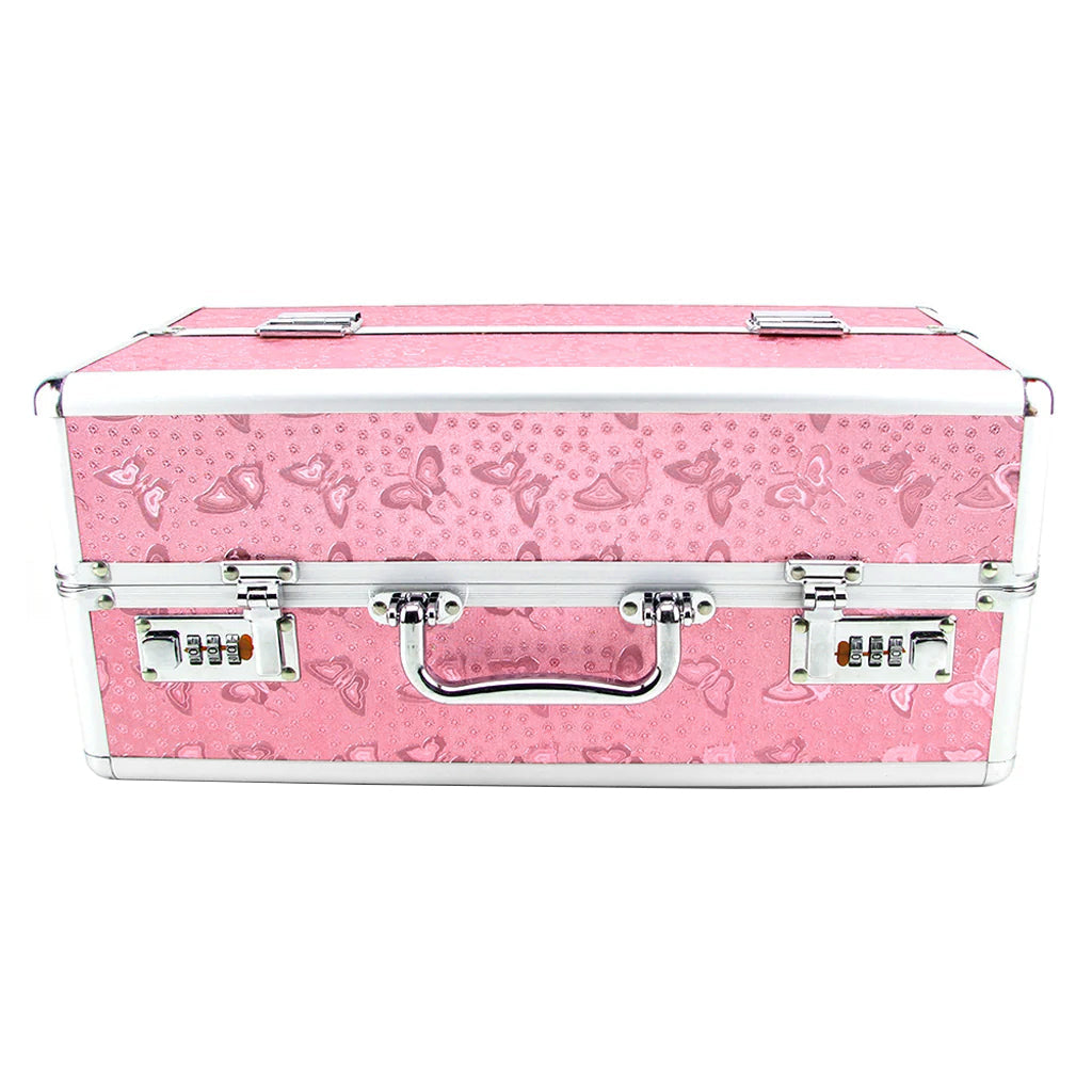 Simple and True Lockable Large Vibrator Case in Pink Toy Storage