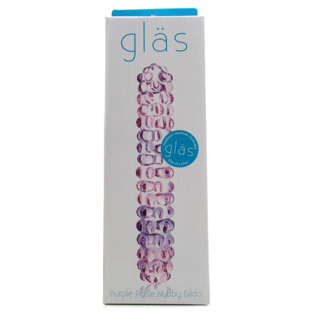 gläs 7 Inch Purple Rose Nubby Dildo Dildo Sex Toys > Pyrex Glass Dildos
