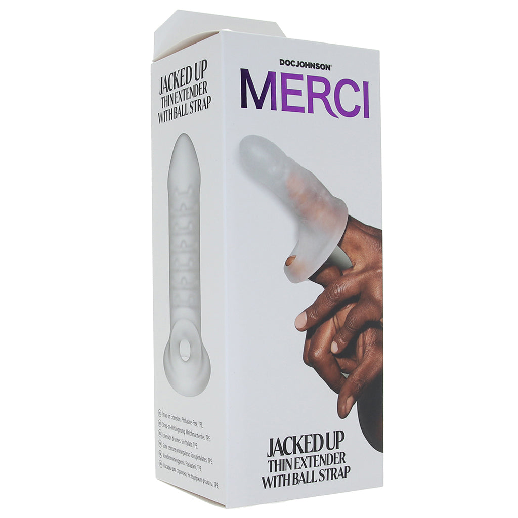 Merci Jacked Up Thin Extender With Ball Strap Male Enhancement > Extenders and Sleeves