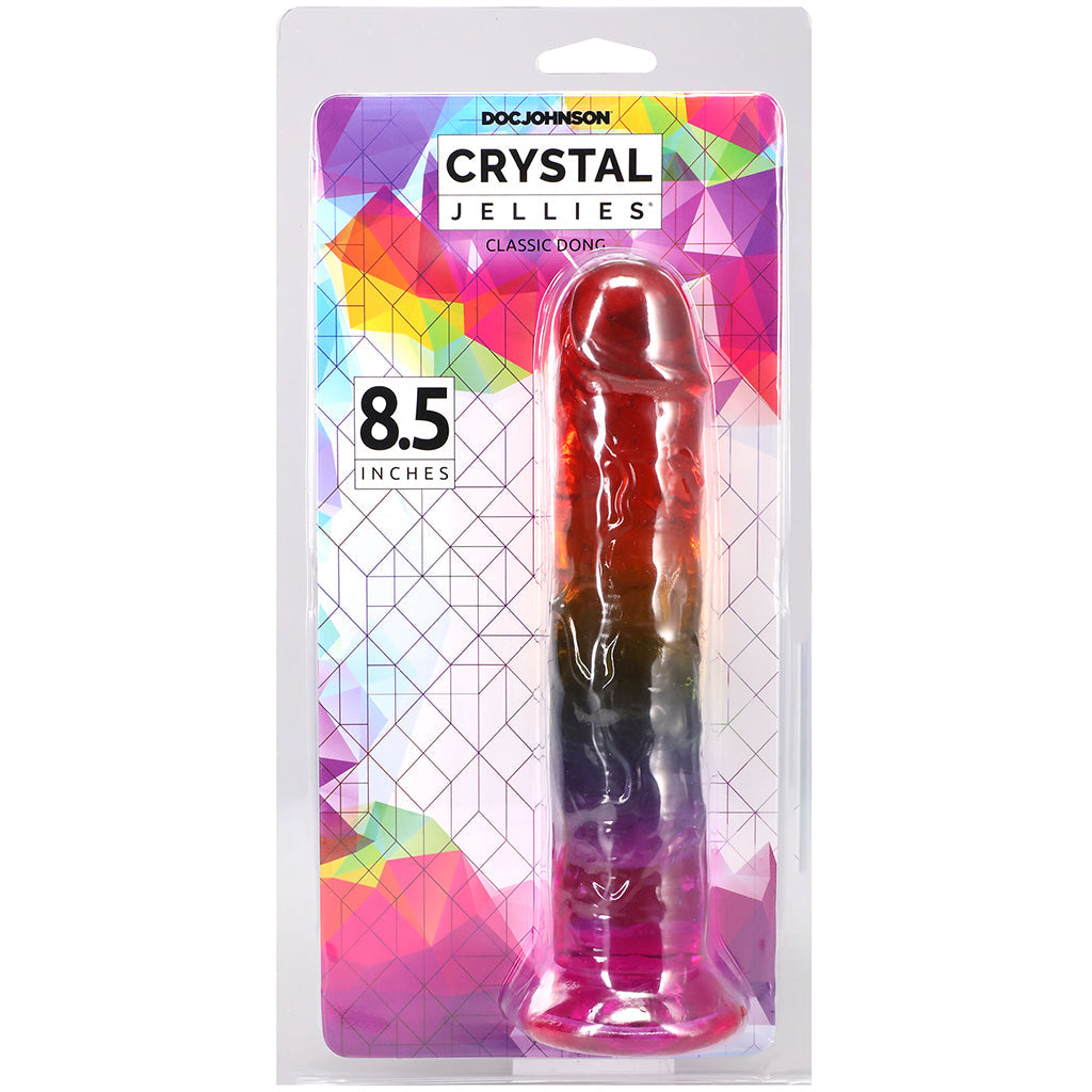 Crystal Jellies 8.5 Inch Classic Dildo in Rainbow Dildo Sex Toys > Realistic Dildos
