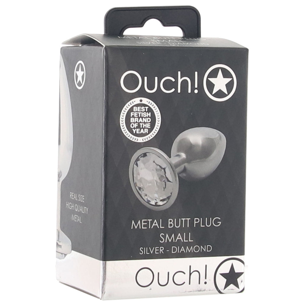 Ouch! Round Gem Silver Plug in Small Anal Sex Toys > Butt Plugs