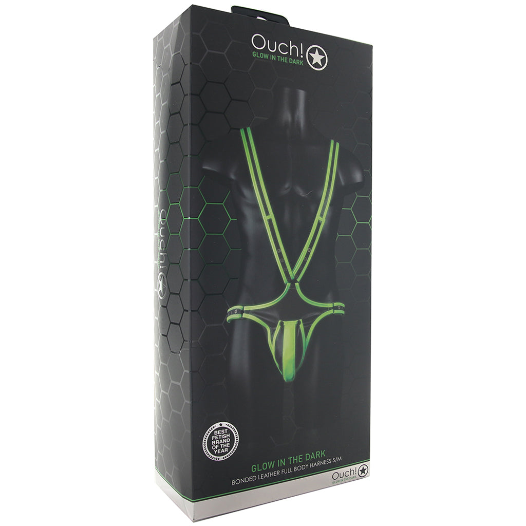 Ouch! Glow In The Dark Full Body Harness /M Bondage and Fetish > Men's Bondage Wear