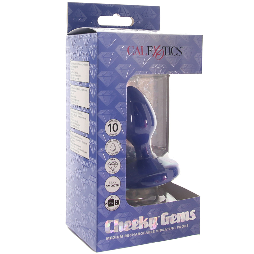 Cheeky Gems Medium Vibrating Probe in Blue Anal Sex Toys > Butt Plugs