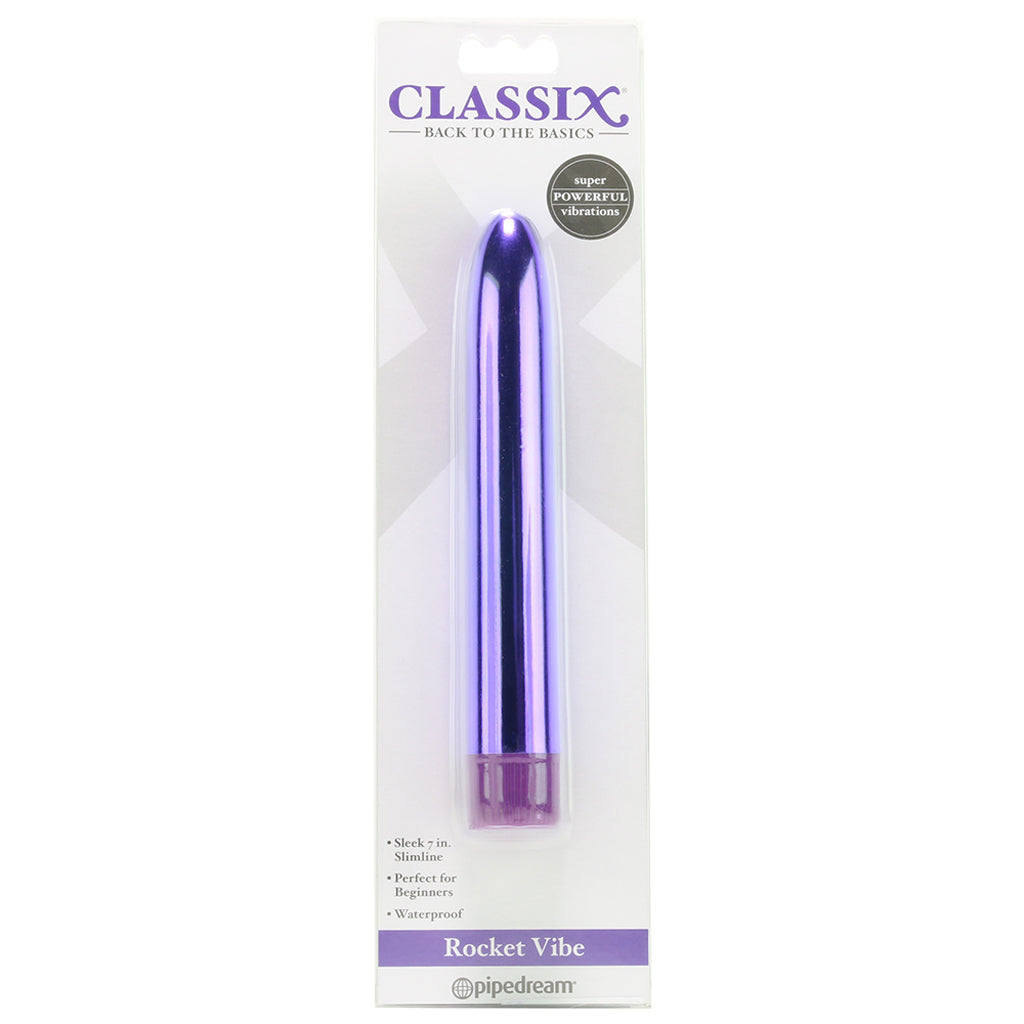 Classix 7 Inch Slimline Rocket Vibe in Metallic Purple Vibrators > Traditional Vibrators