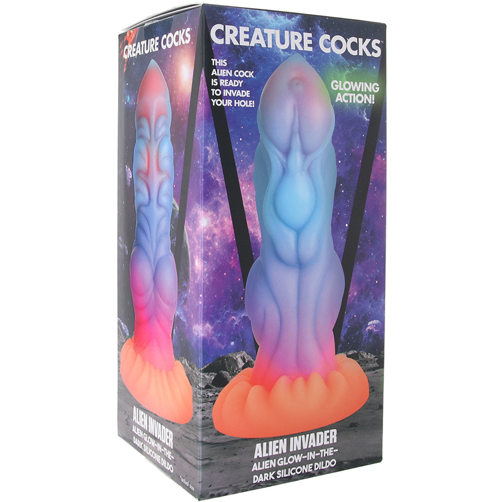 Creature Cocks Alien Invader Glow-in-the-Dark Dildo Dildo Sex Toys > G-Spot Dildos