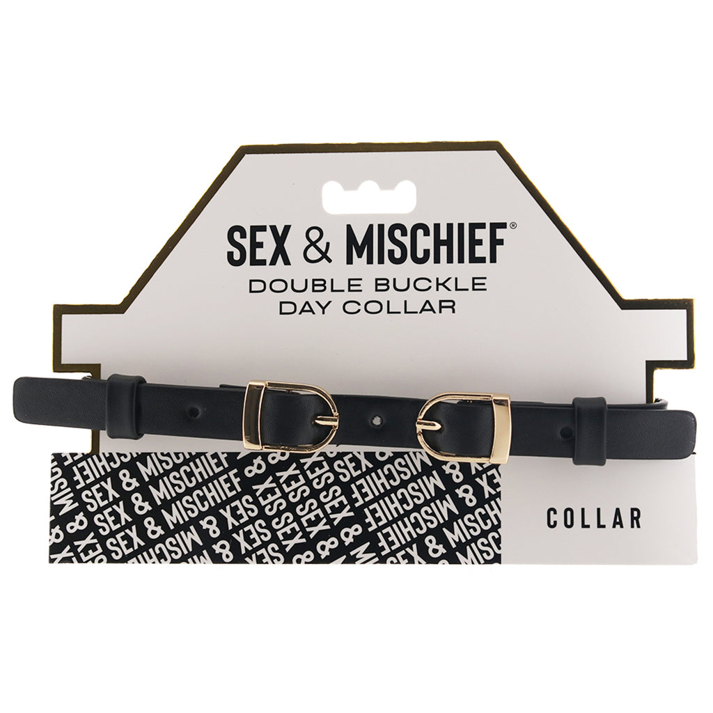 Sex & Mischief Double Buckle Day Collar Bondage and Fetish > Leashes and Collars
