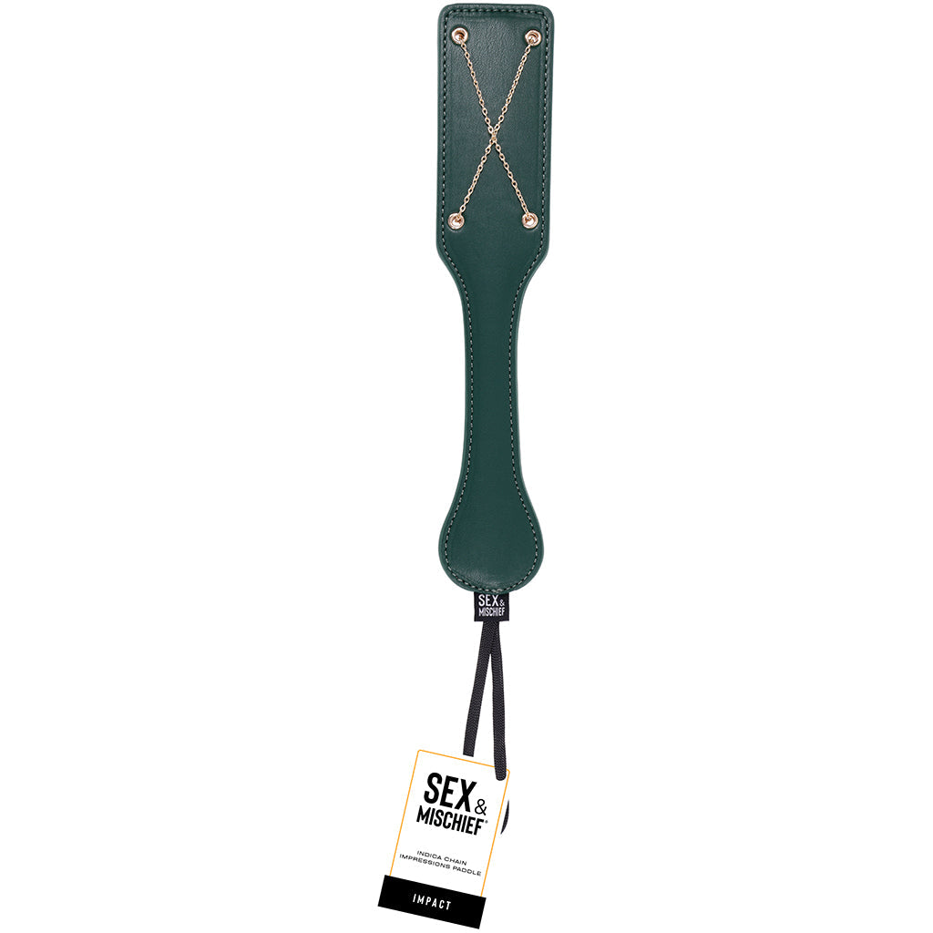Sex & Mischief Indica Chain Impression Paddle Bondage and Fetish > Whips and Crops