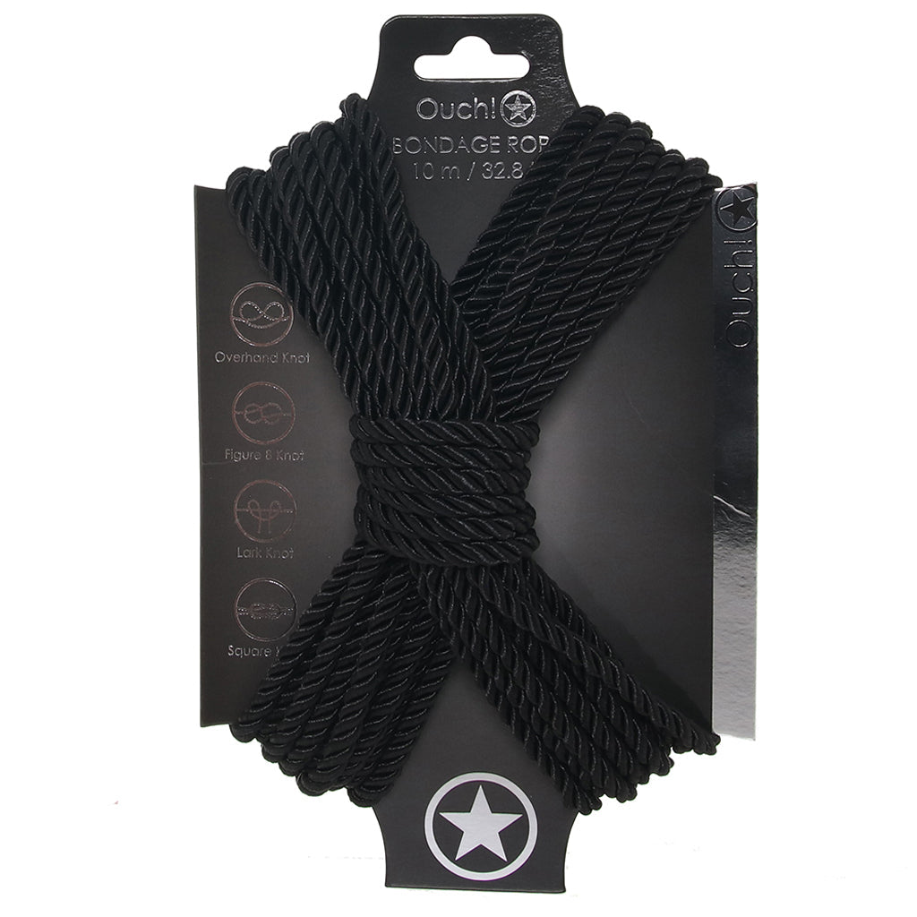 Ouch! 32.8'/10m Bondage Rope in Black Bondage and Fetish > Restraints