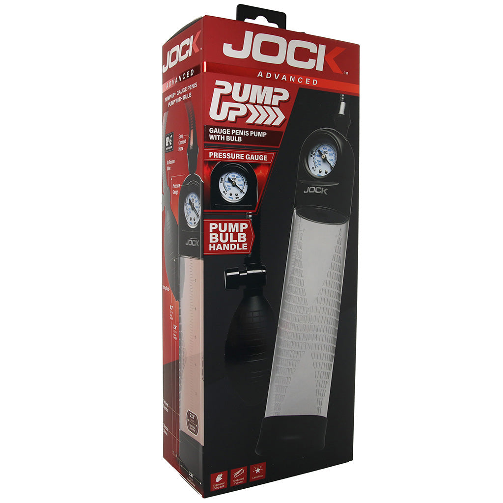 Jock Pump Up Bulb Penis Pump with Pressure Gauge Male Enhancement > Penis Pumps