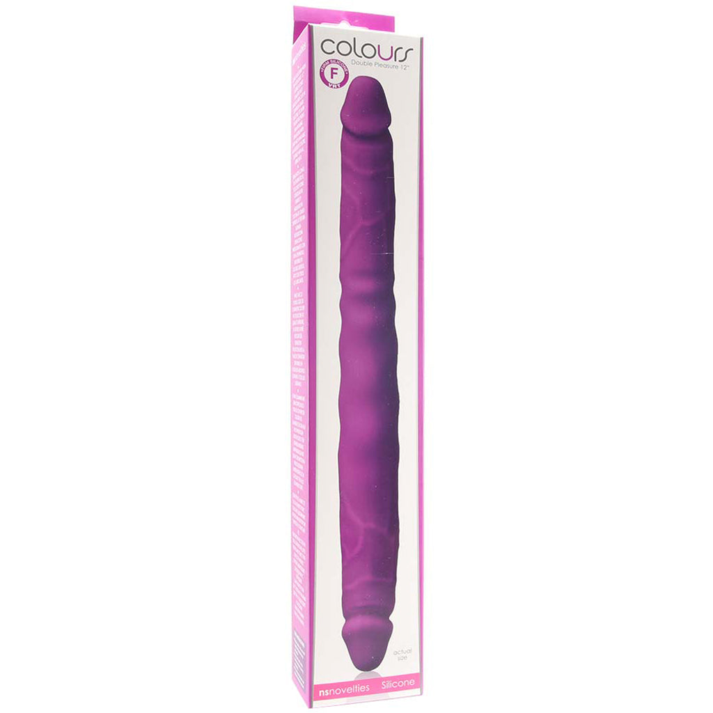 Colours Double Pleasure 12 Inch Dildo in Purple Dildo Sex Toys > Double Ended Dildos