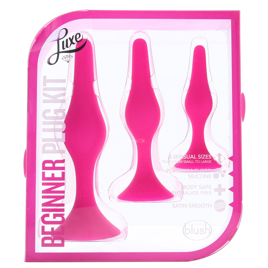 Luxe Beginner Silicone Butt Plug Kit in Pink Anal Sex Toys > Butt Plugs