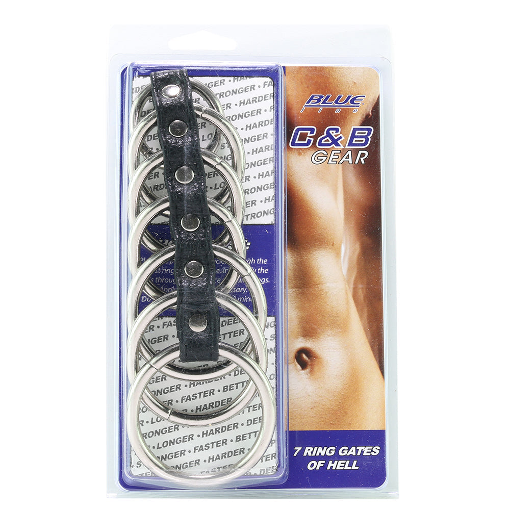 Blue Line 7 Ring Gates of Hell Cock Cage Bondage and Fetish > Tools & Accessories