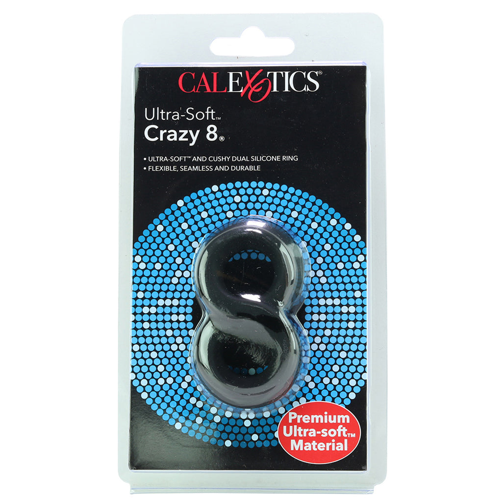 Ultra-Soft Crazy 8 Cock Ring in Black Cock Rings