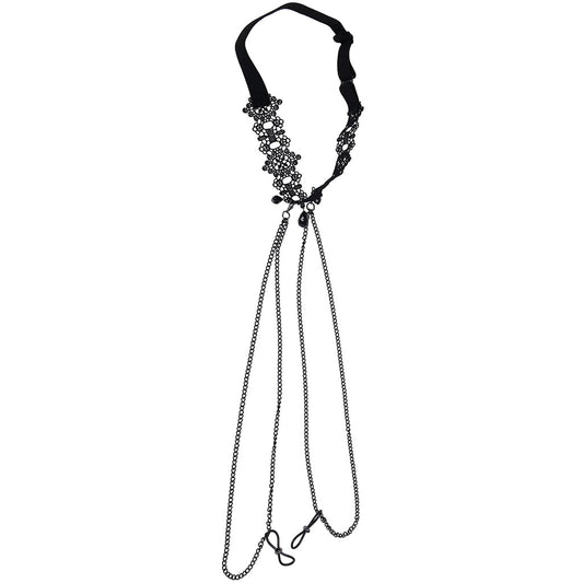 Sex & Mischief Lace Collar with Nipple Ties Bondage and Fetish > Tools & Accessories