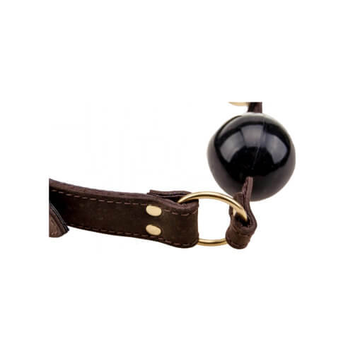 Bound Nubuck Leather Solid Ball Gag – Durable Leather Ball Gag