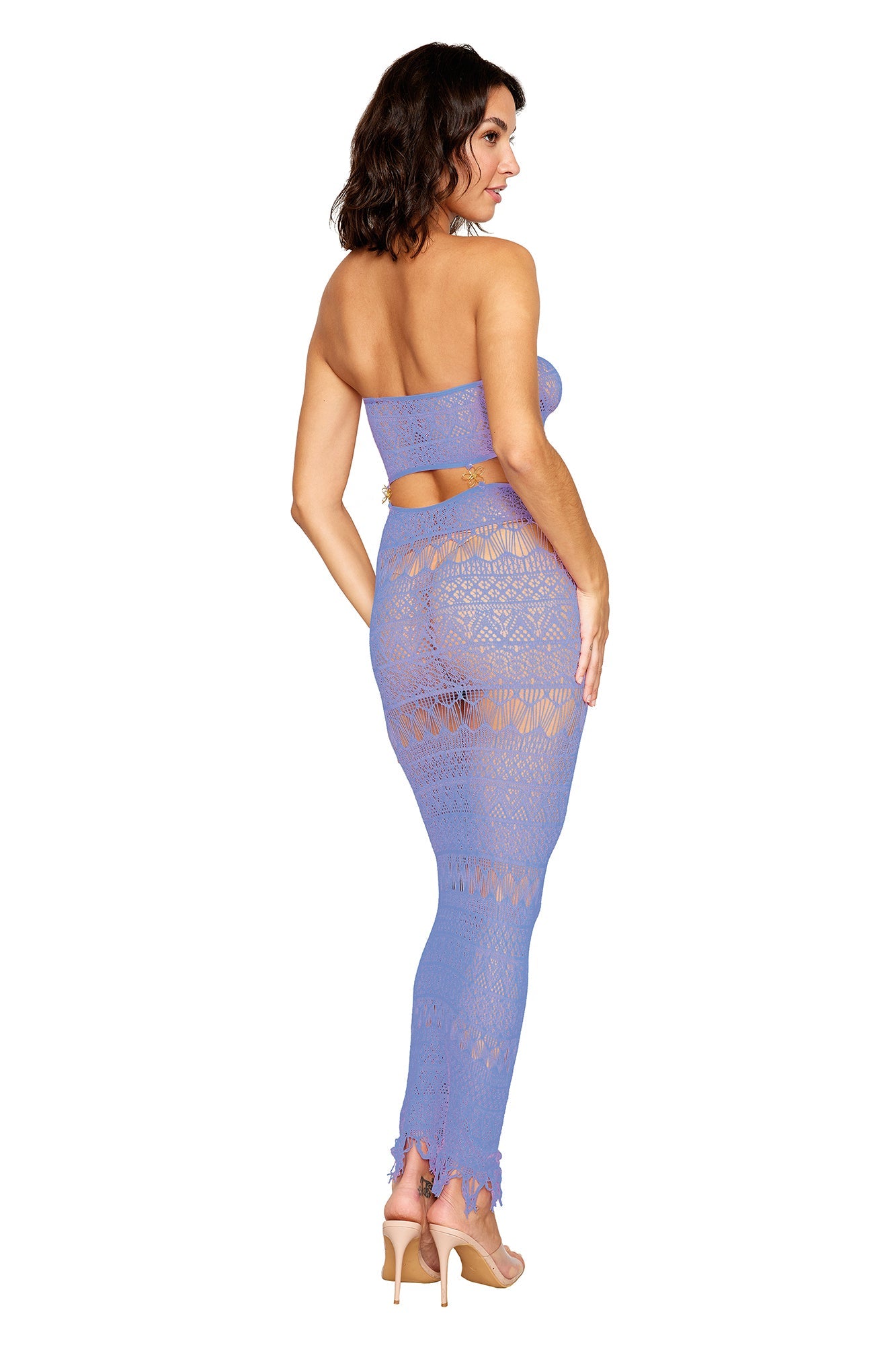 Bodystocking Gown (Lavender Haze) – Seamless Crochet Knit Lingerie