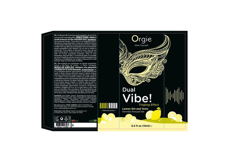 Dual Vibe Gin and Tonic Lemon Kissable Liquid – Intimate Gel 15ml