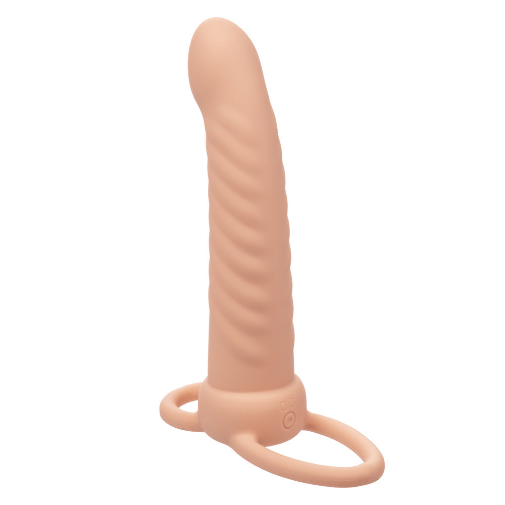Performance Maxx Ribbed Dual Penetrator Liquid Silicone Waterproof Vibrating Probe