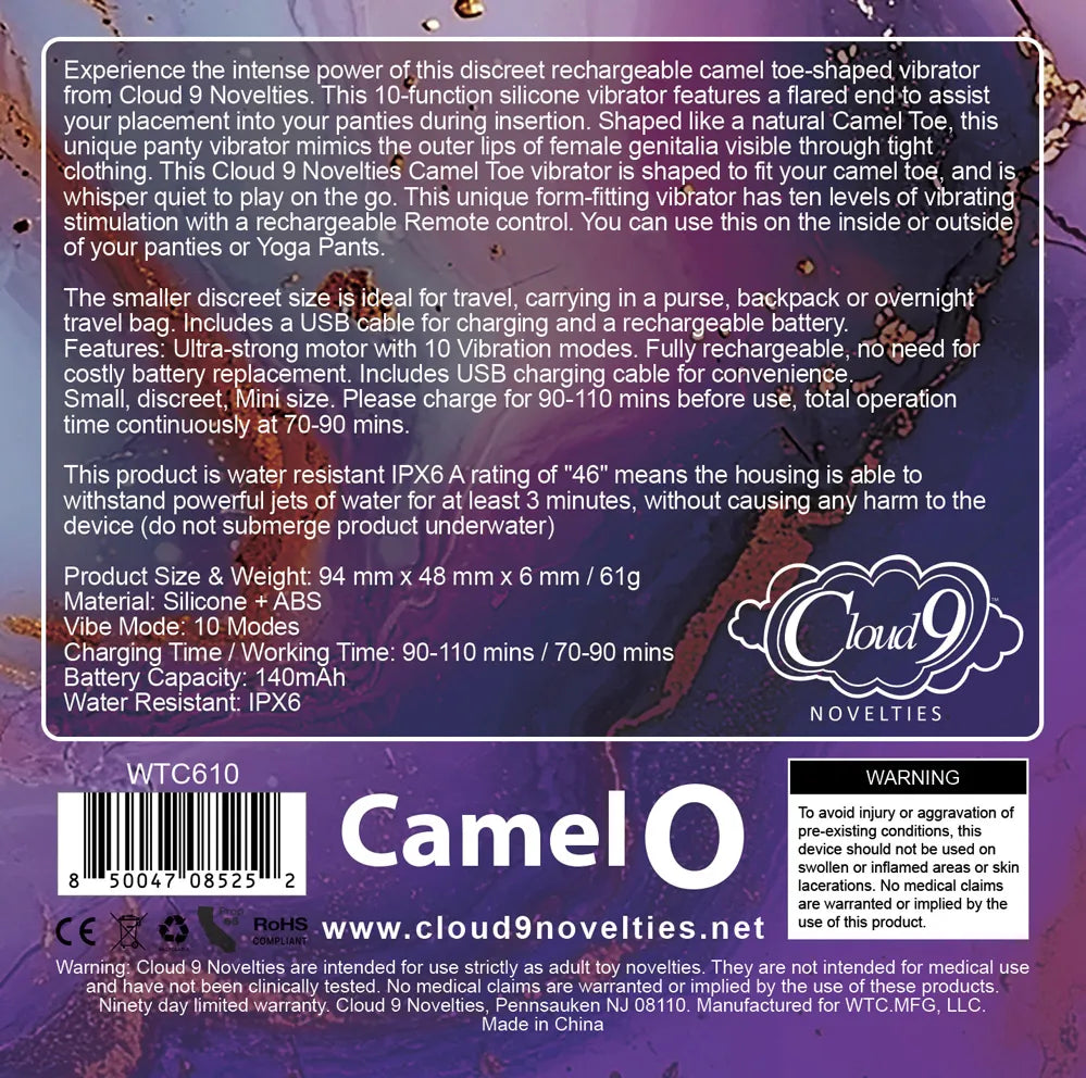 Cloud 9 Camel Toe Shaped Vibrator (Pink) – Rechargeable Remote-Controlled Vibrator