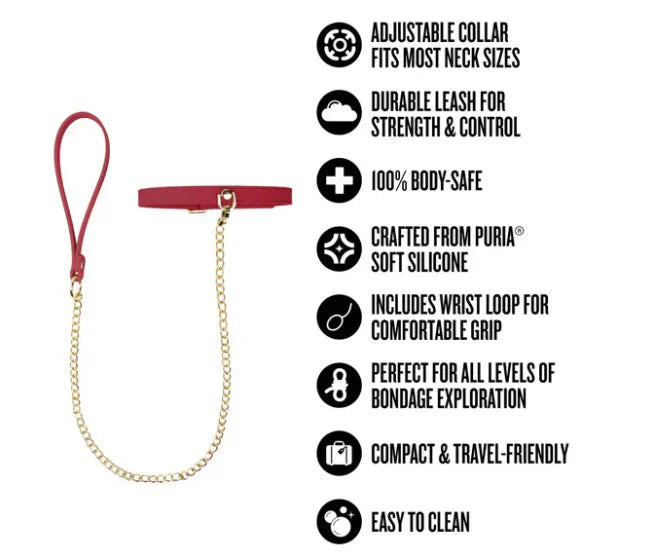 Temptasia Ardor – Adjustable Silicone Collar and Leash Set