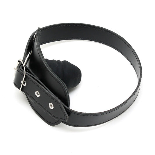 Rimba Leather Gag with Internal Latex Dildo – Adjustable Gag