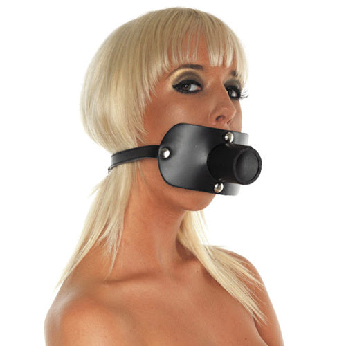 Rimba Leather Gag With Urine Tube – Adjustable Leather Gag