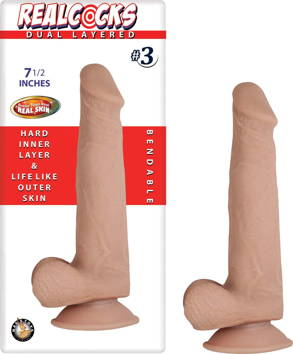 RealCocks Dual Layer Bendable Dildo 7.5 Inch – Lifelike Bendable Dildo