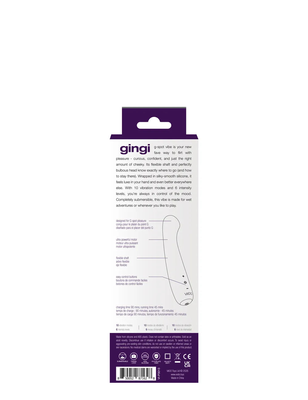 Gingi Rechargeable G Spot Vibrator – Silicone Flexible Shaft Vibrator