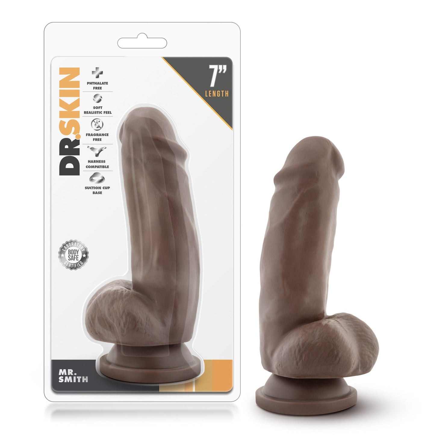 Dr. Skin Mr. Smith (Chocolate) – Realistic Suction Cup 7 Inch Dildo