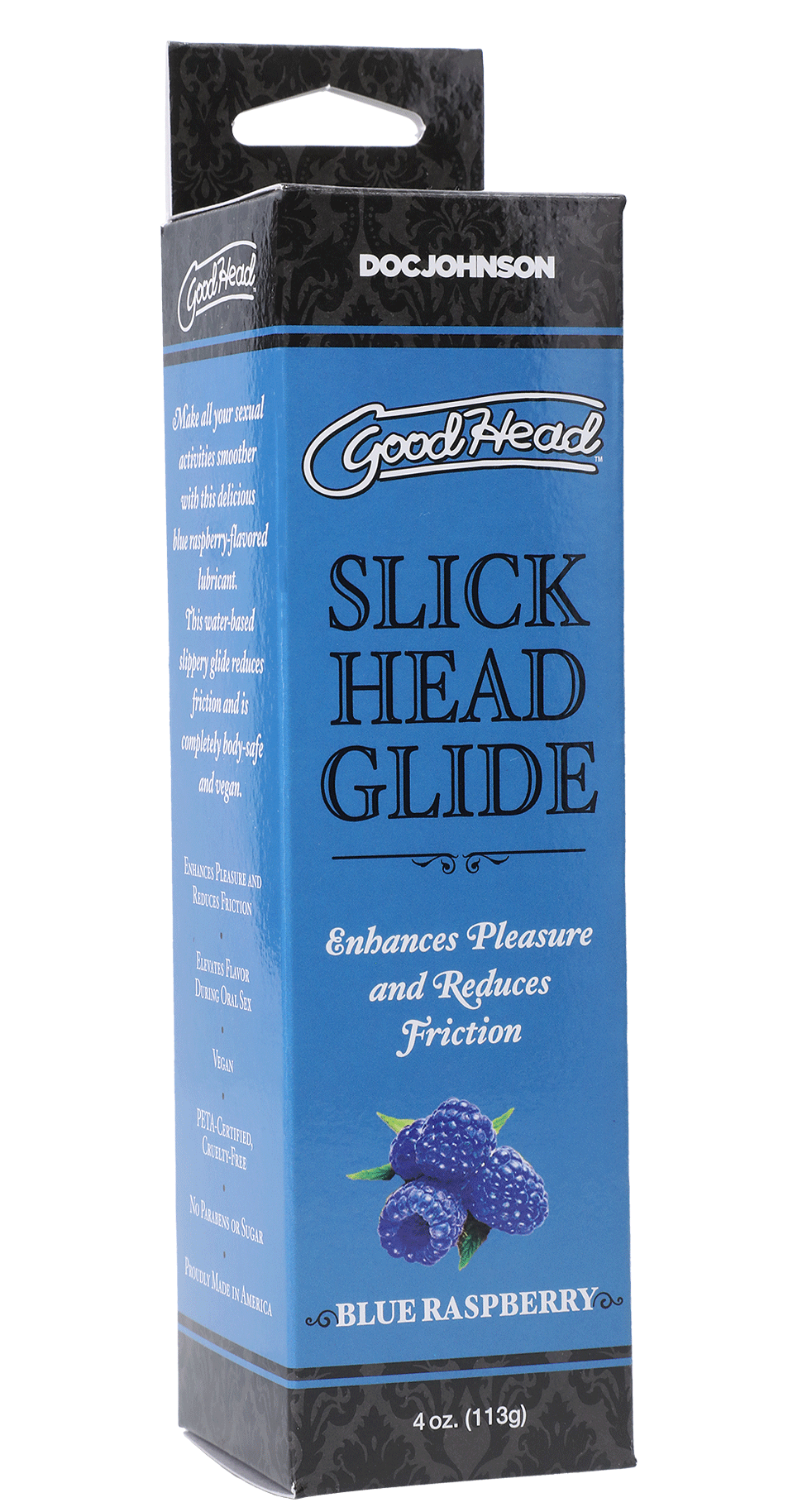 Slick Head Glide – Water-Based Blue Raspberry Flavored Personal Lubricant 4 Oz