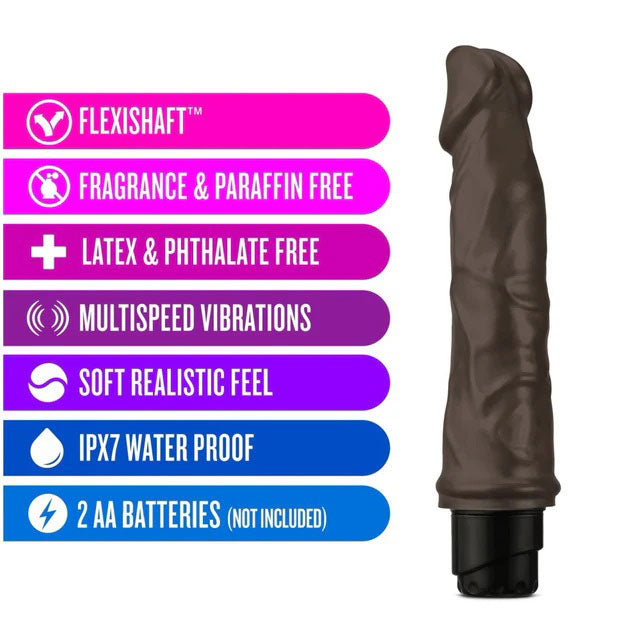 Dr Skin Vibe 6 (Chocolate) – Realistic 9 Inch Vibrating Dildo