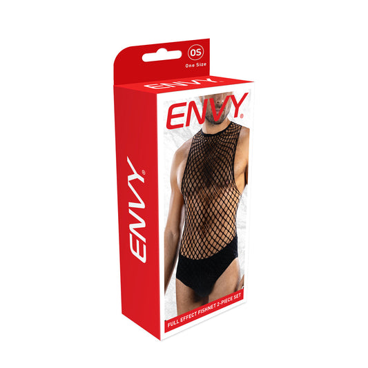 Envy Full Effect Fishnet 2 Piece Set (Black) – Lingerie Set