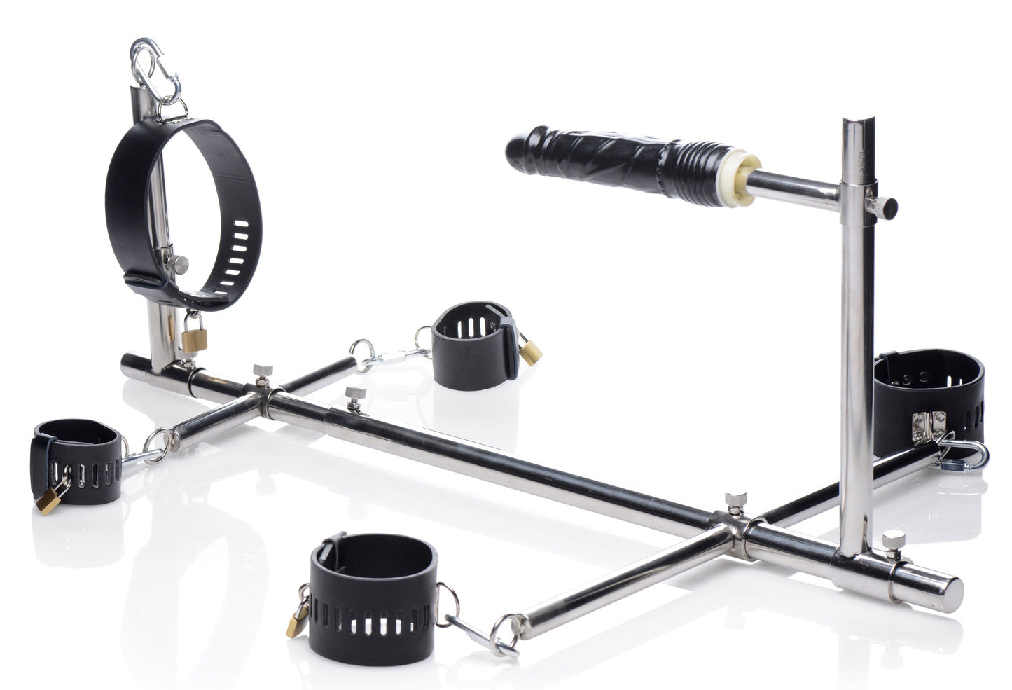 Master Series Imprisoned Metal Stockade with Dildo for Adventurous Couples