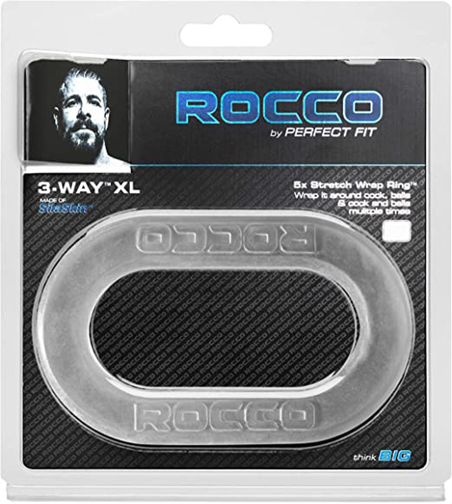 Rocco 3-Way XL Wrap Ring (Clear) – Soft Stretchy Cock and Ball Ring