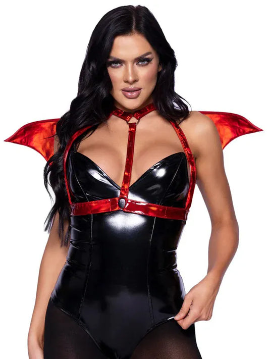 Leg Avenue Devil Wing Body Harness – Adjustable Vinyl Body Harness