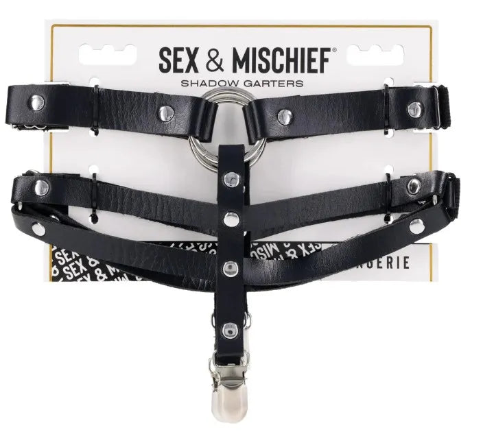 Shadow Garters – Faux Leather Garter Straps with Silver Hardware