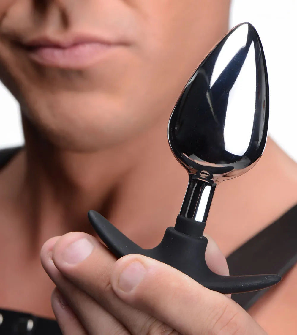 Dark Invader Metal and Silicone Weighted Large Anal Plug