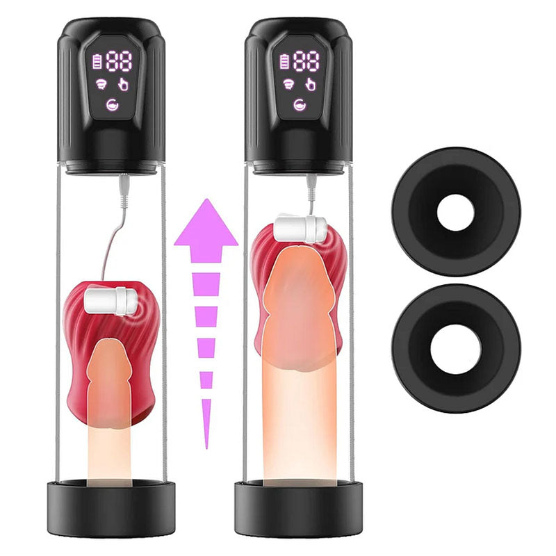 Alexander- 7 Vibrating & 5 Sucking Penis Pump Vacuum Suction Male Penis Extender Red Penis Pumps