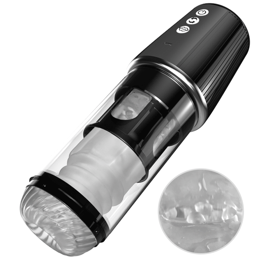 Widowmaker - Rotating Sucking Enjoy Inflation & Twist Massage Fun Masturbation Stroker Black Masturbation Cup