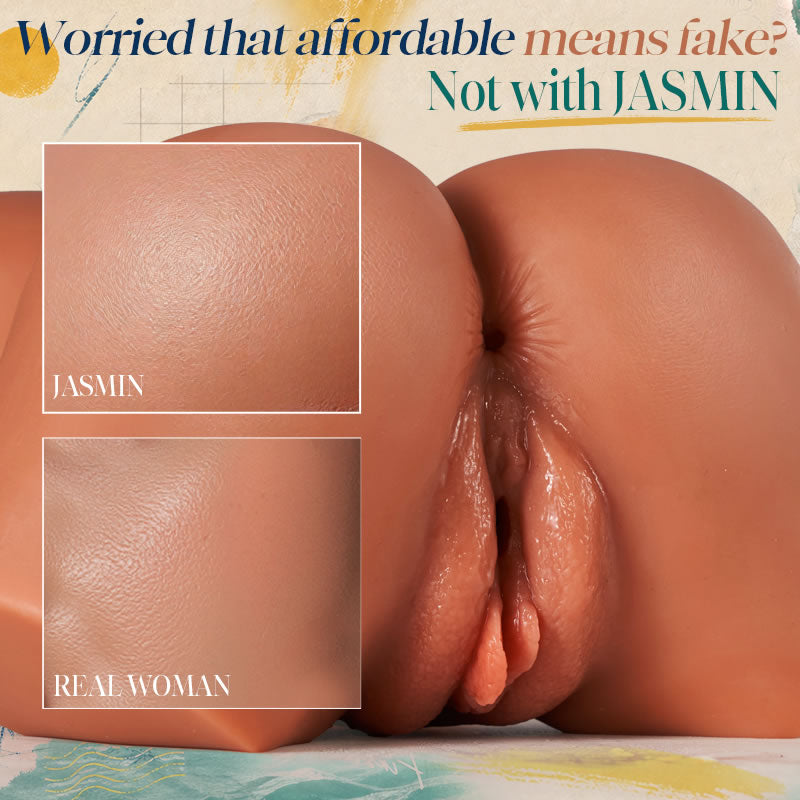 JASMIN - 5.5lbs Dual Tight & Teasing Channels Easy Grip & Storage Petite Sunny Fitness Girl Realistic Torso Male Masturbator Masturbators