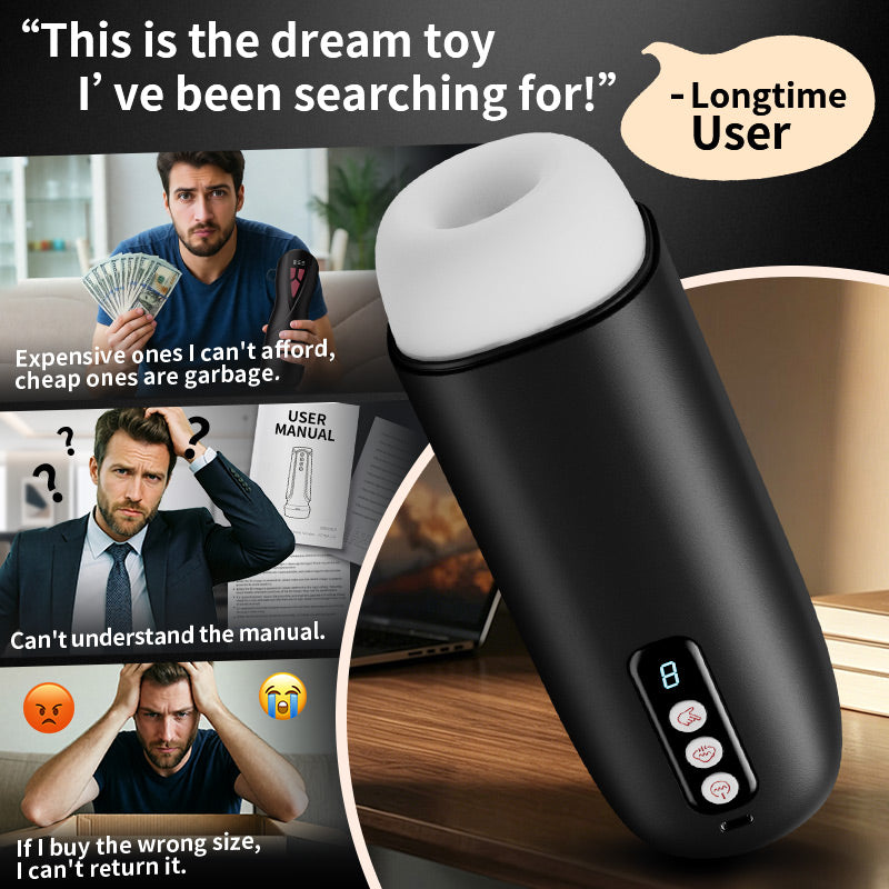【Endless Milking】Sophia – Mighty Suction Best Value Crystal Clear Sizing Automatic Male Masturbator Masturbation Cup