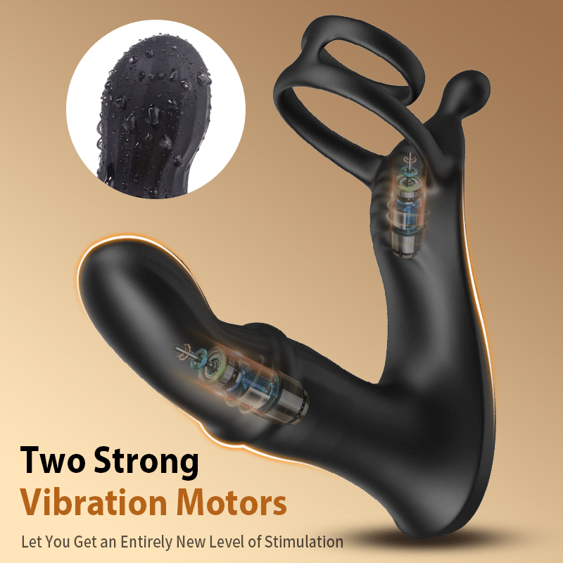Cyclone - Thrusting Prostate Massager With Double Cock Rings Anal Toys