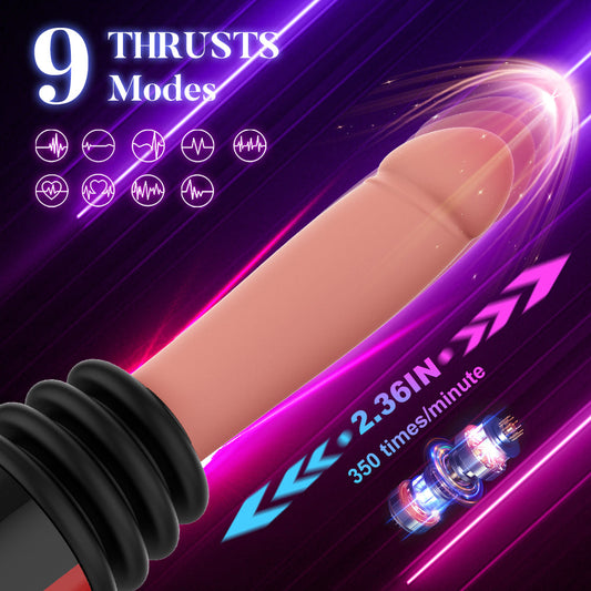 Acmejoy - 9 Thrusting Vibrating Heating Dildo Sex Machine Dildos